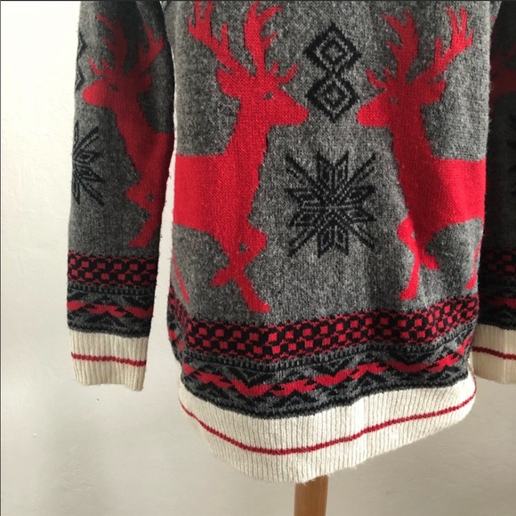 Mossimo Reindeer Christmas Sweater Pullover Crew - Picture 5 of 16